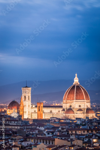 Night view of the basilica in Florence  Italy