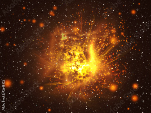 Bild auf Leinwand Exploding of Star in Space