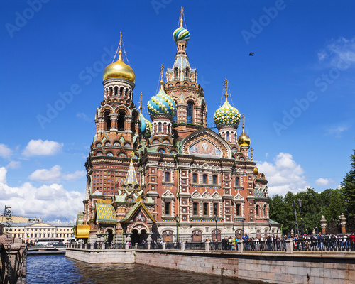 Obraz na płótnie Church of the Savior on Spilled Blood, St. Petersburg, Russia w salonie