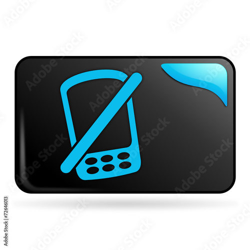 éteindre les téléphones sur bouton web rectangle bleu