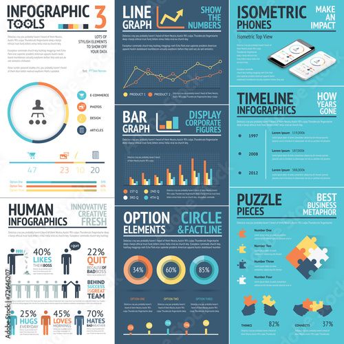 Corporate infographics vector elements in flat business colors