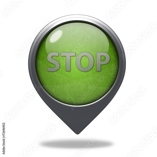 stop pointer icon on white background