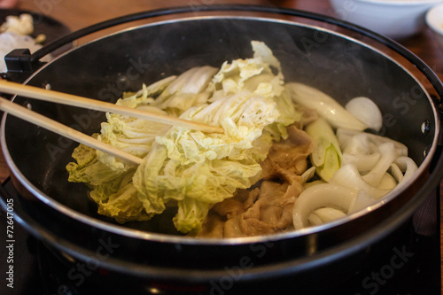  Frying vegetable in a hot pan