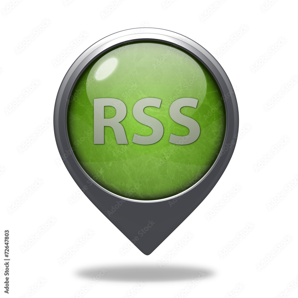 RSS pointer icon on white background RSS pointer icon on white background