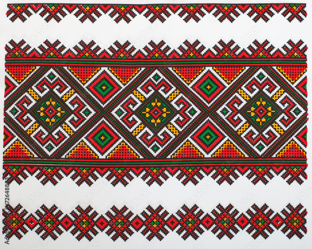 embroidered cross-stitch pattern, ukrainian ethnic ornamen embroidered cross-stitch pattern, ukrainian ethnic ornamen