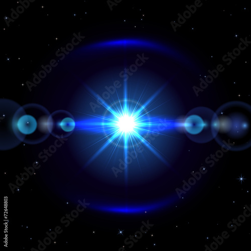 Star in blue space