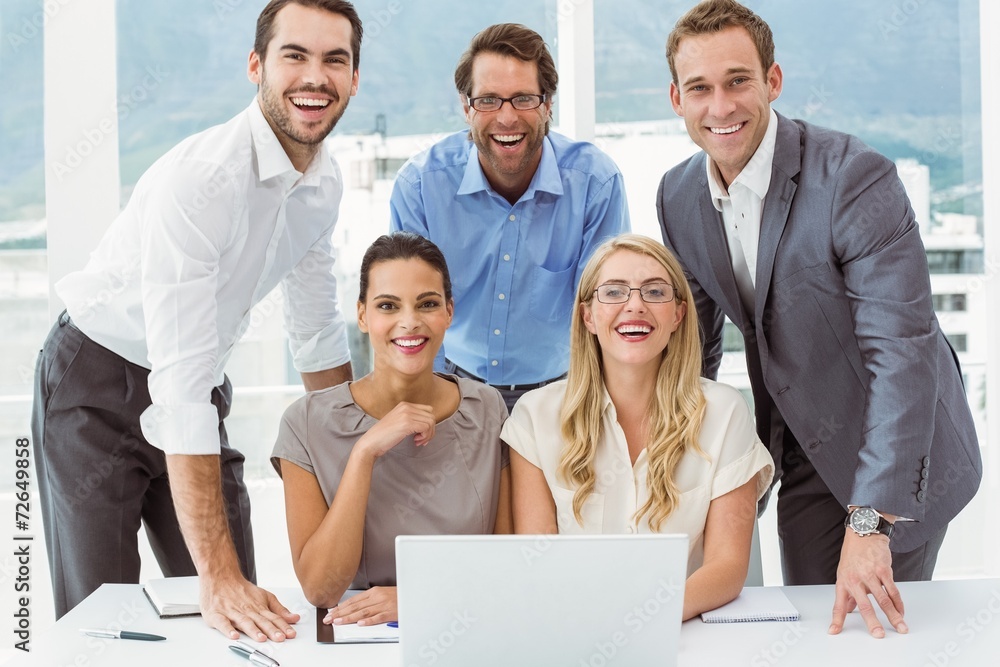 Business people with laptop at office Business people with laptop at office