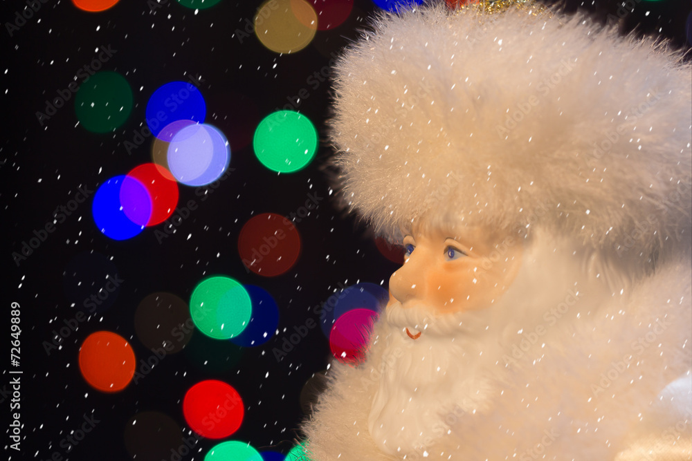 Santa Claus with the snow will bring many gifts to children Santa Claus with the snow will bring many gifts to children