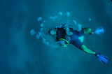 Diver diving in Gili, Lombok, Nusa Tenggara Barat underwater