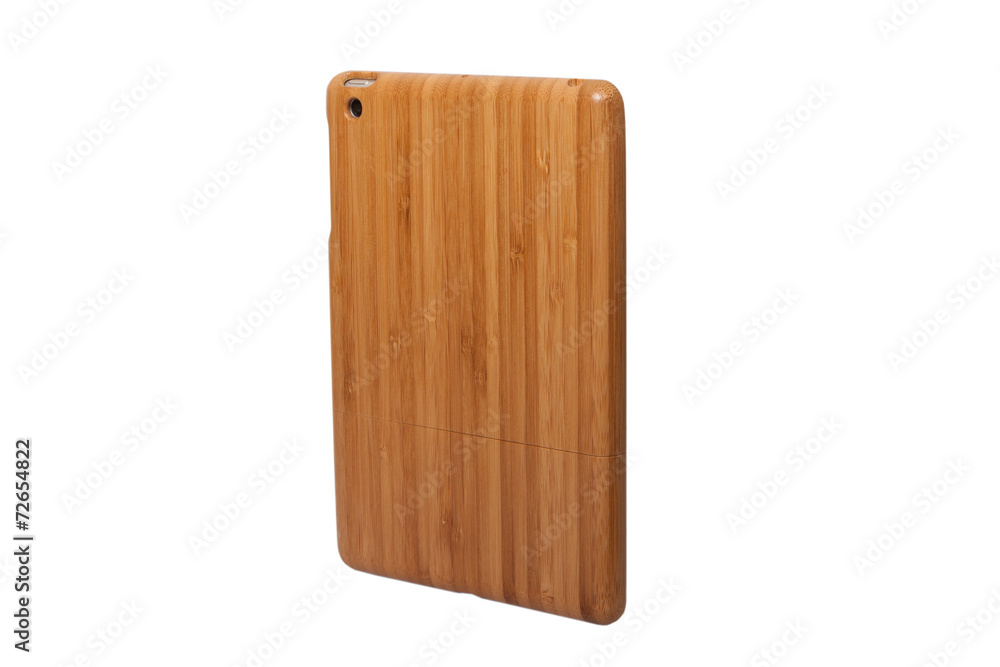 Tablet computer in a beautiful wooden case.