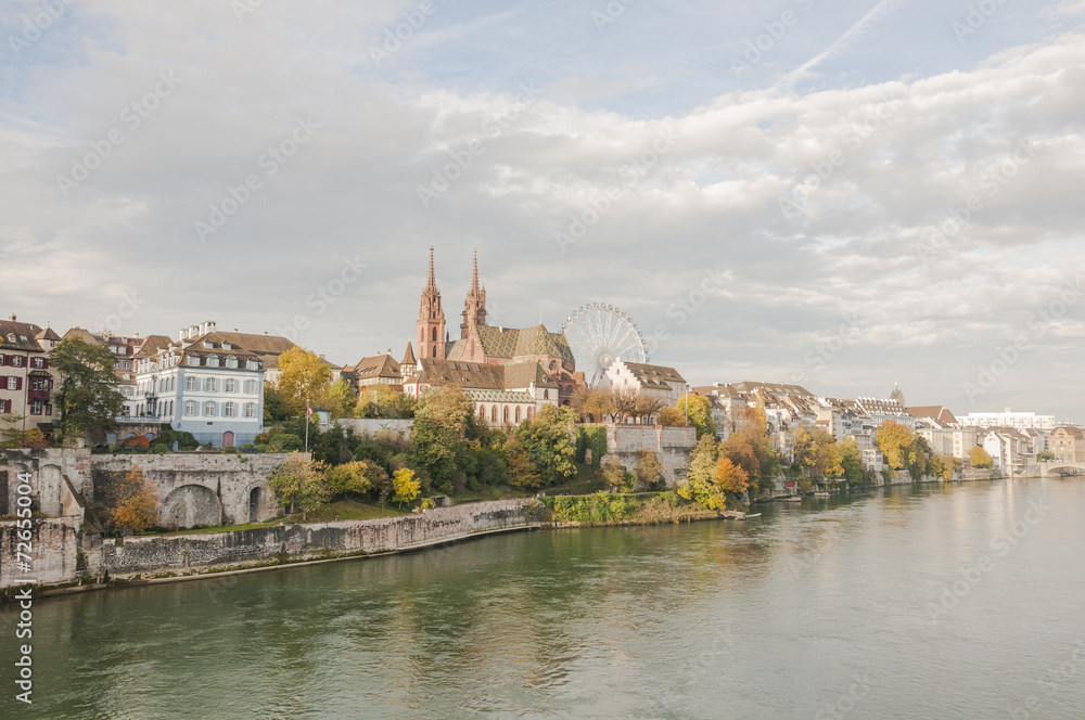 Basel, Altstadt, Rhein, Münster, Kirche, Flusslauf, Schweiz