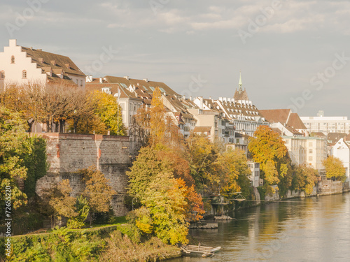 Basel, Altstadt, auf der Pfalz, Rhein, Herbst, Schweiz