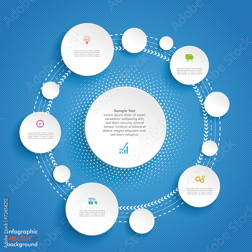 Circles Cycle Infographic Blue Background