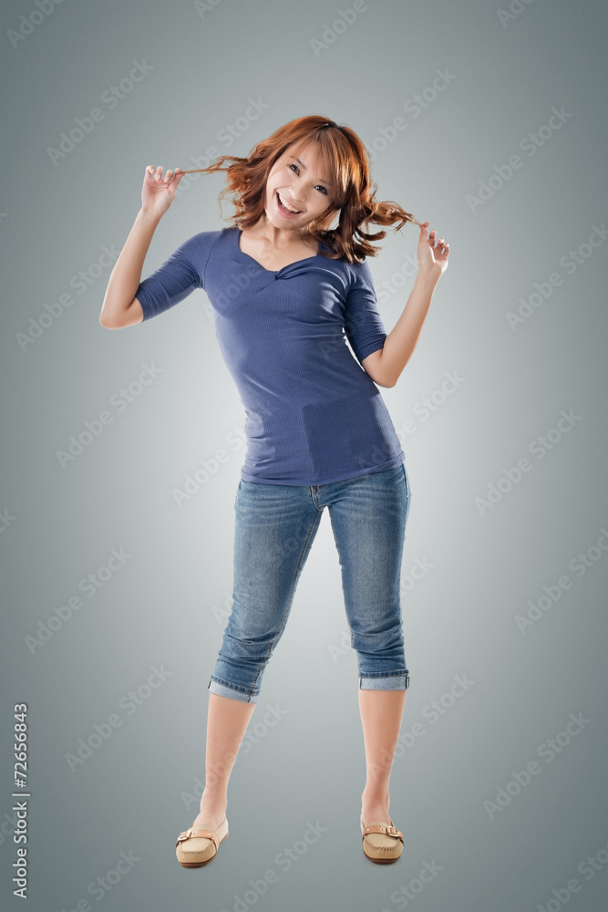 Excited Asian young girl Excited Asian young girl