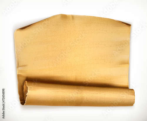 Old paper scroll, vector object