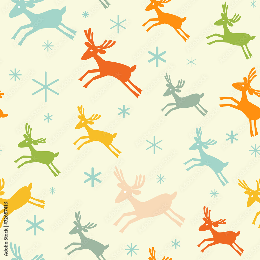 Seamless pattern with deers.