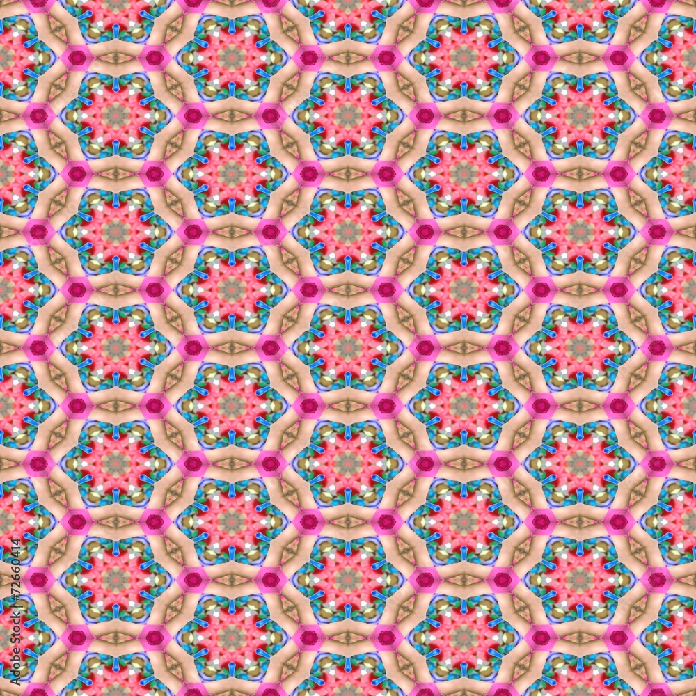 Kaleidoscope seamless abstract background.