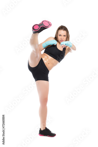 Young woman in sport clothes