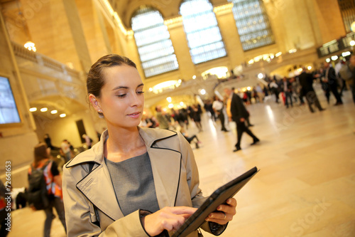 Businesswoman in grand central station New York