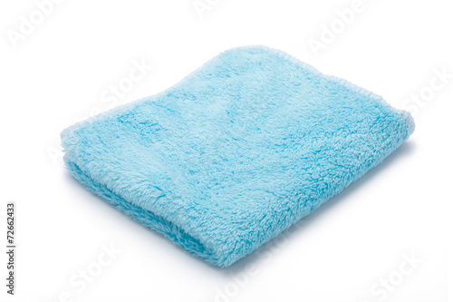 blue towel isolated on white background