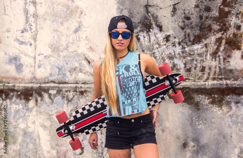 Skateboarder girl photo