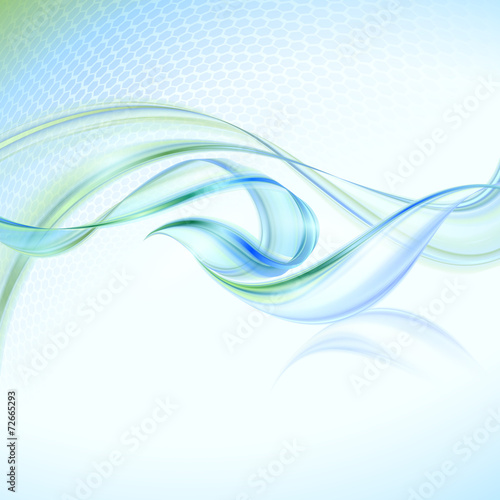 Abstract waving background with blue element