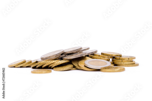 golden coins isolated on white background