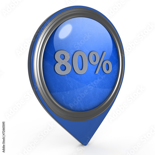 Eighty percent pointer icon on white background Free Download Eighty percent pointer icon on white background - GFXLoad