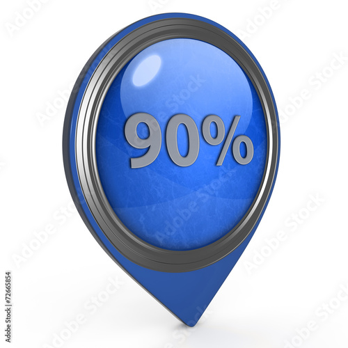 Ninety percent pointer icon on white background Free Download Ninety percent pointer icon on white background - GFXLoad