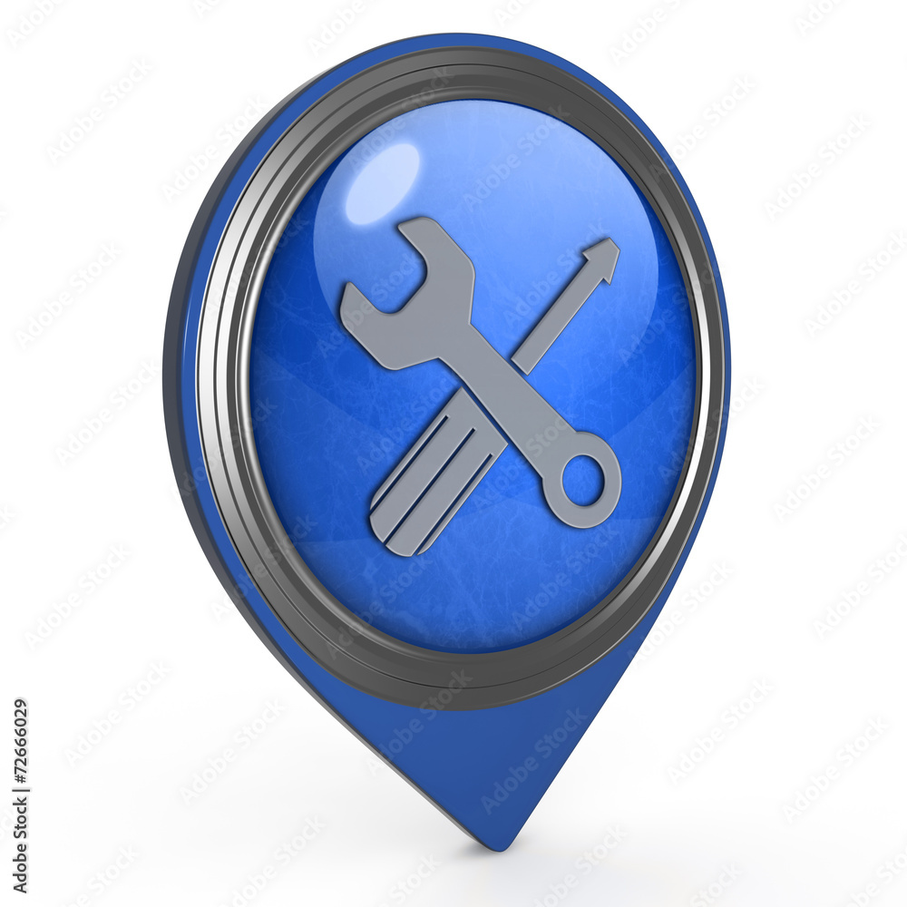 Settings pointer icon on white background Settings pointer icon on white background