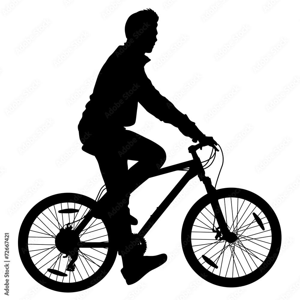 Fototapeta premium Sylwetka mężczyzny rowerzysta. ilustracji wektorowych.