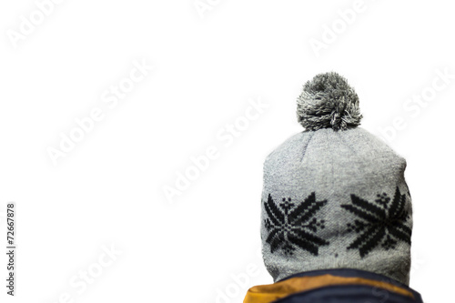 Winter hat on a head photo