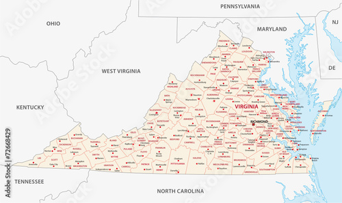 virginia administrative map