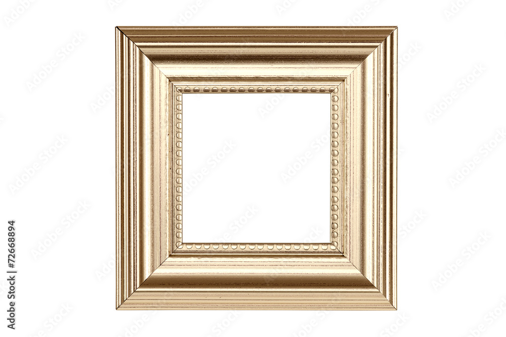 Gold picture frame isolated on white with clipping path Gold picture frame isolated on white with clipping path