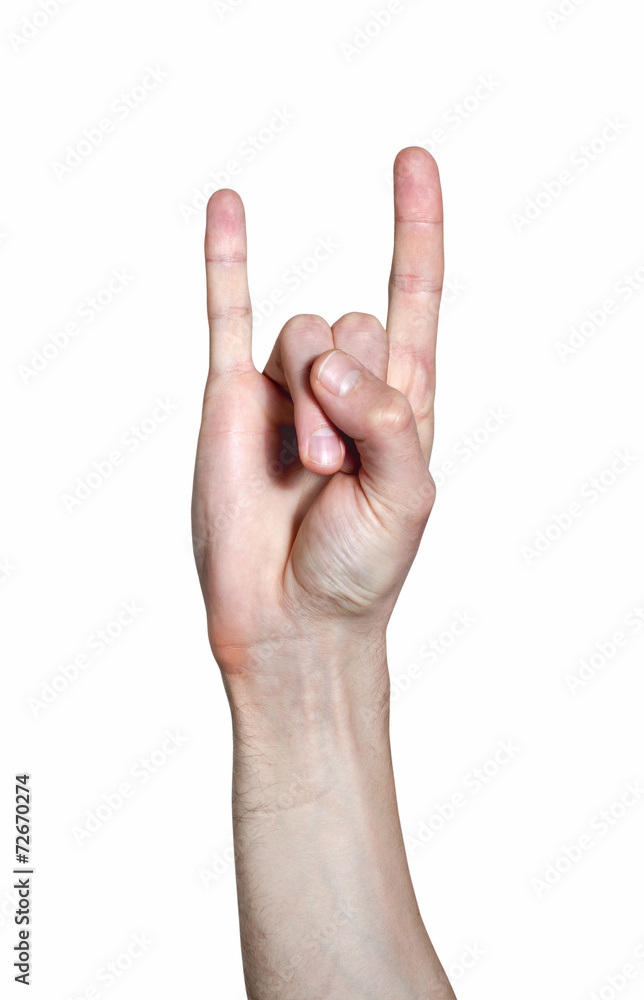 Man hand sign isolated on white background Man hand sign isolated on white background