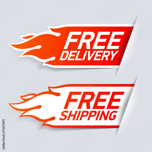 Free Delivery and Free Shipping labels