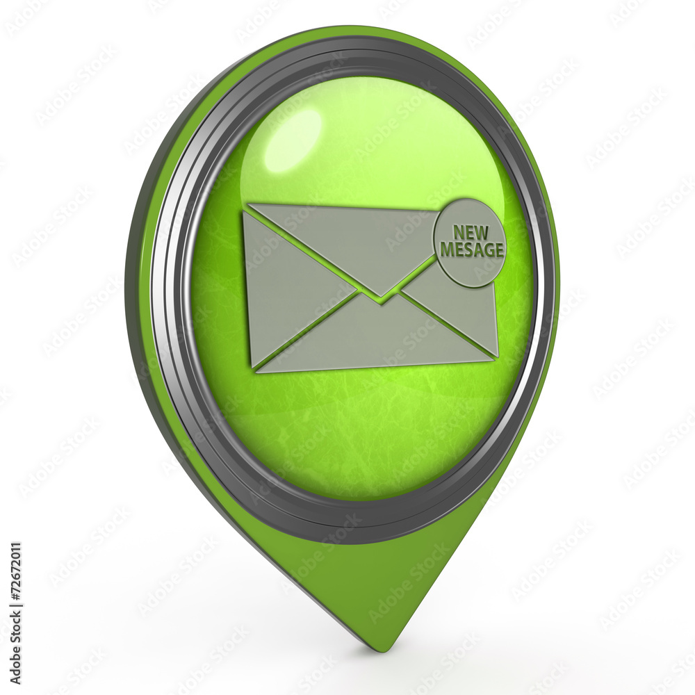 new mesage pointer icon on white background