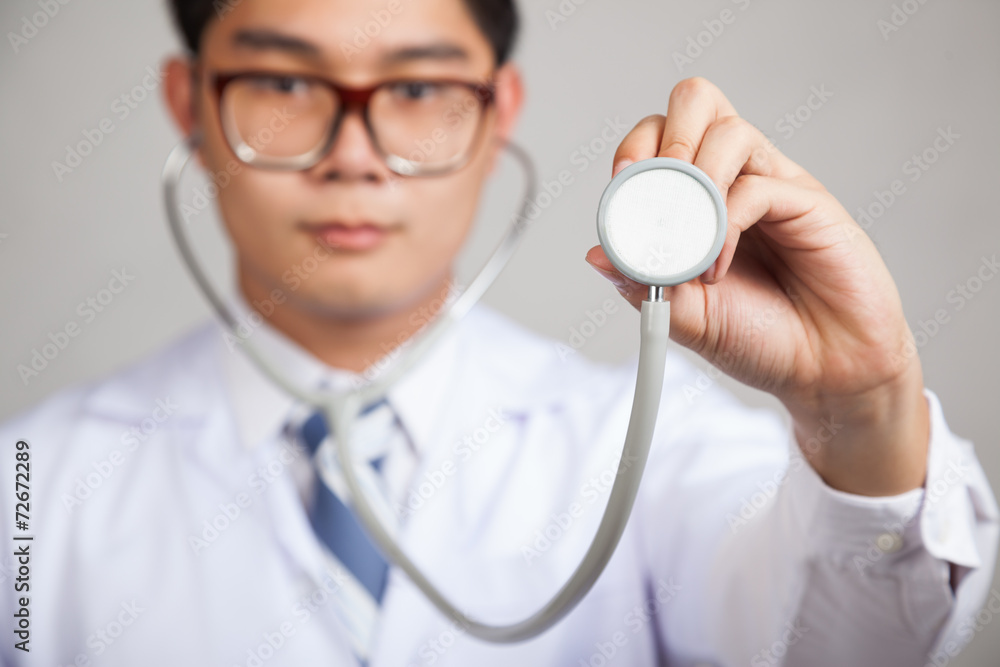 Asian male doctor with stethoscope Asian male doctor with stethoscope