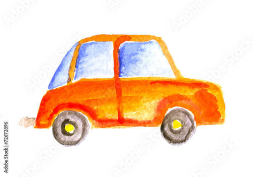 Child's drawing bus car. Vector illustration. #72672896