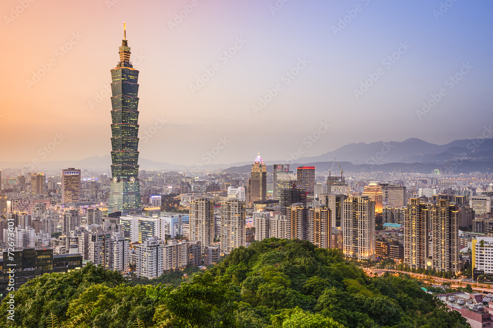 Obraz premium Tajpej, panoramę miasta Tajwan