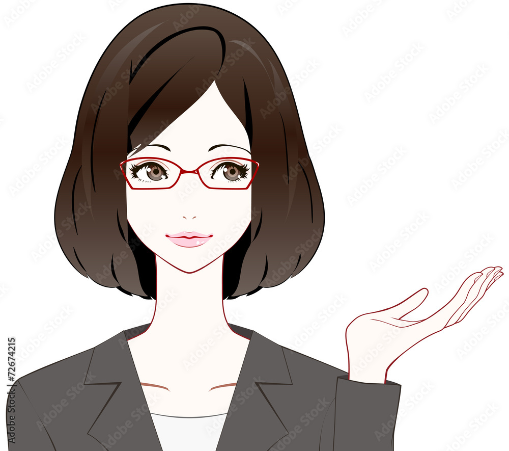 スーツの女性 眼鏡 紹介 Stock Illustration Adobe Stock スーツの女性 眼鏡 紹介 Stock Illustration Adobe Stock