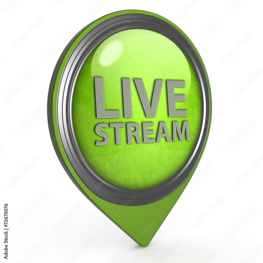 Live stream pointer icon on white background Live stream pointer icon on white background