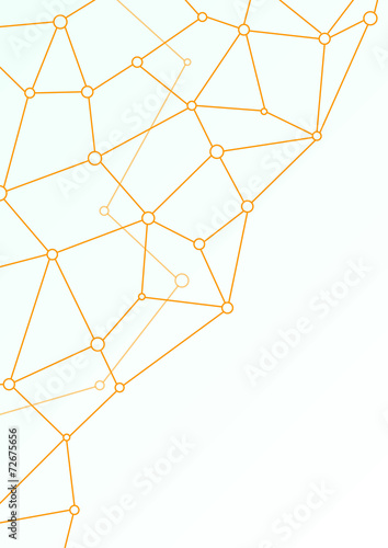 orange web network with empty circles on bright background