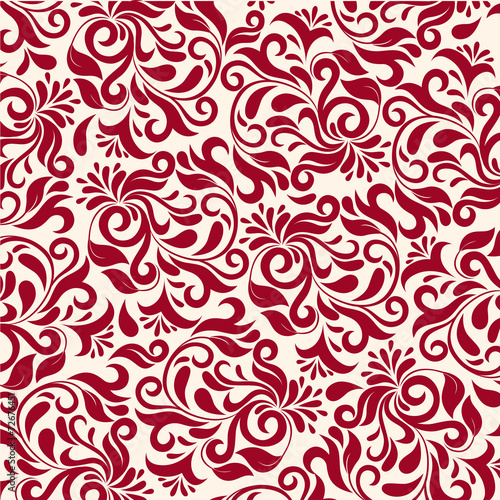 Red Damask Pattern