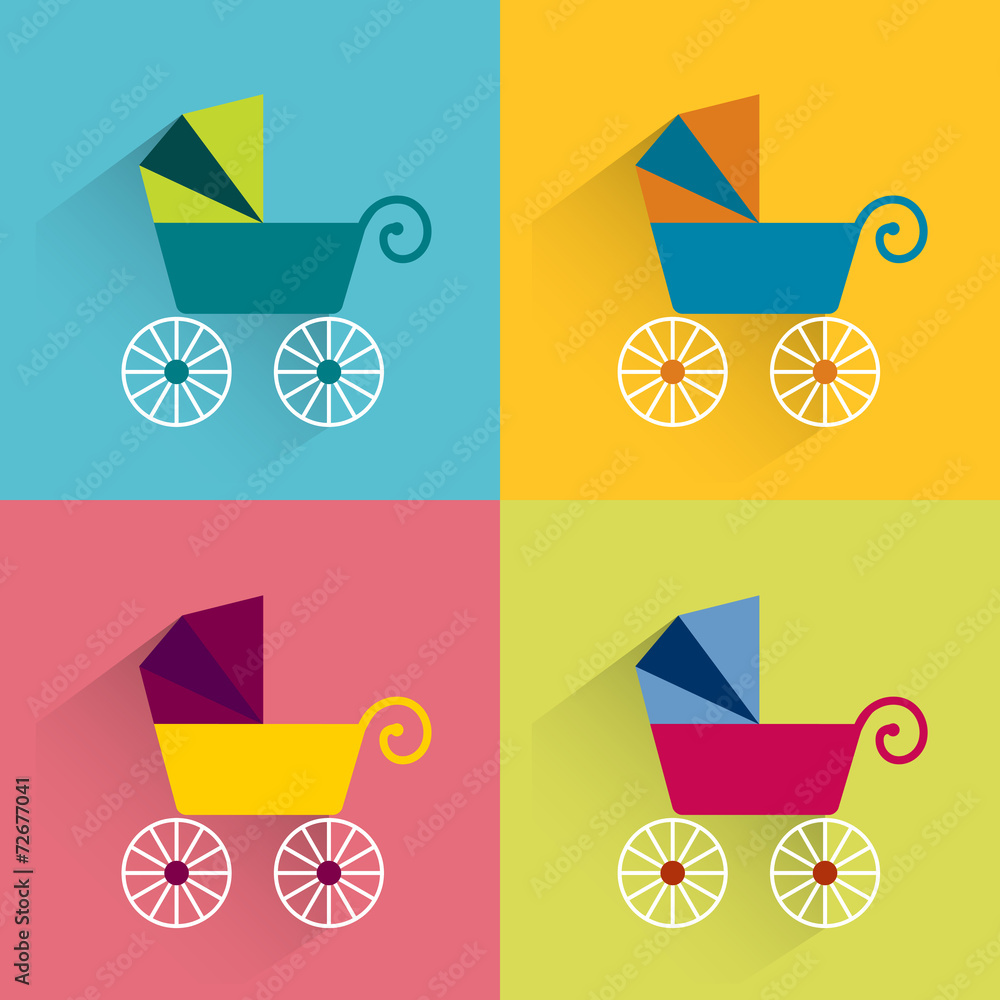 Retro buggie flat concept. Vector icon. Retro buggie flat concept. Vector icon.
