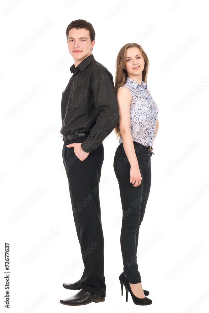 Business man and woman isolated on white background. Business man and woman isolated on white background.