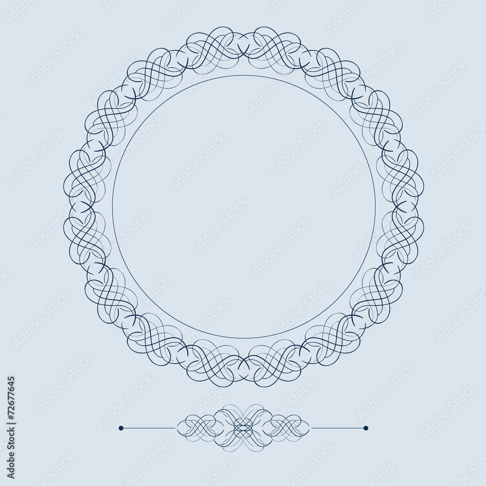 Vintage frame. Decor elements.