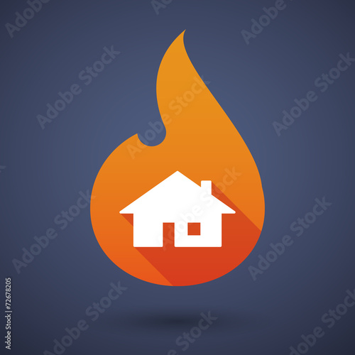 Flame icon with a house