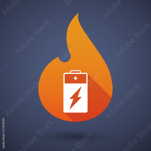 Flame icon with a battery
