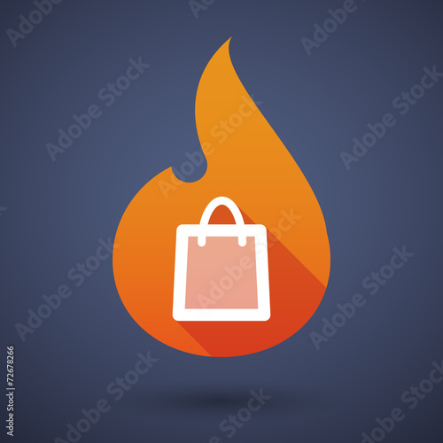 Flame icon with a shopping bag